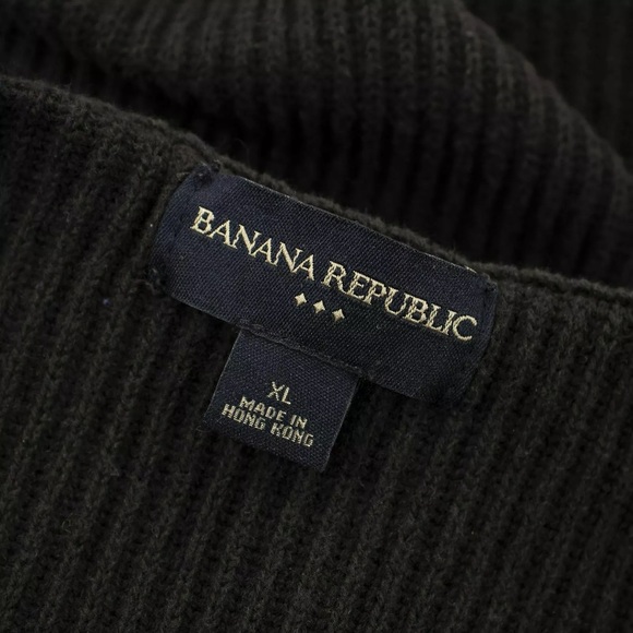 Banana Republic Brown Cotton Ribbed Thick Piped Half Button Sweater. - Picture 7 of 7